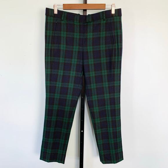 J. Crew Maddie Wool Blend Pants in Blackwatch Plaid Size 8 - Picture 2 of 7